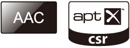 高音質・高圧縮技術AAC/apt-Xコーデック対応