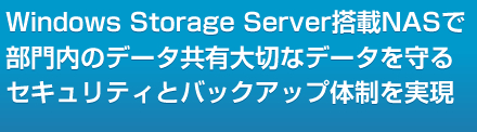 Windows Storage ServerNASŕ̃f[^L؂ȃf[^ZLeBƃobNAbv̐