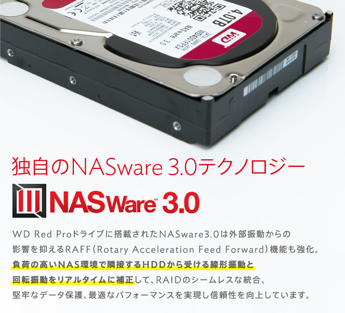 独自のNASware 3.0テクノロジー