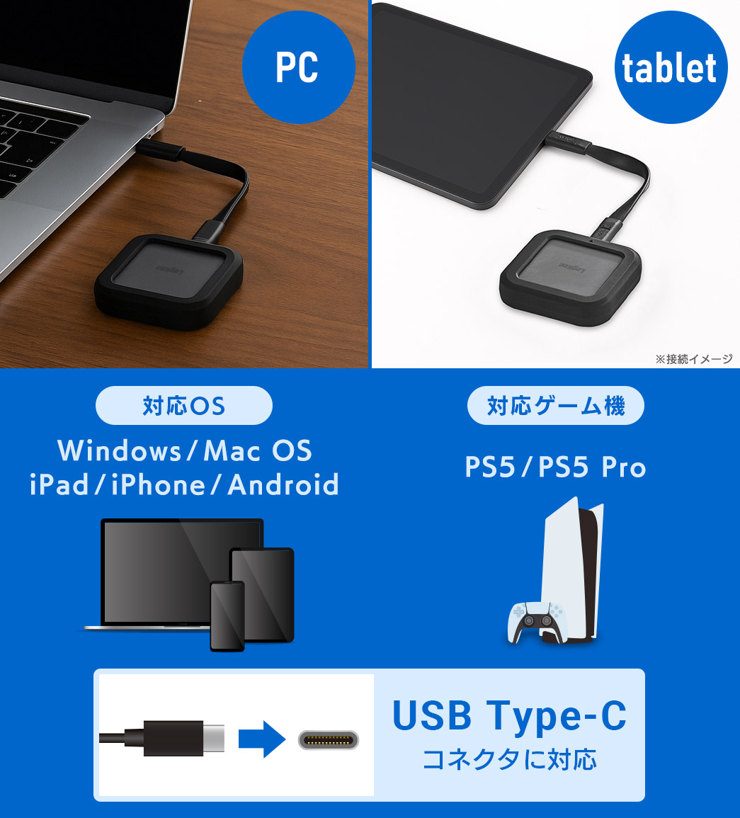 ロジテック USB 40Gbps（USB4）対応外付けSSD｜PCもスマホもタブレットもこれ1台