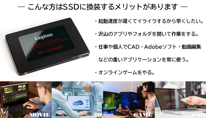こんな方はSSDに換装するメリットがあります